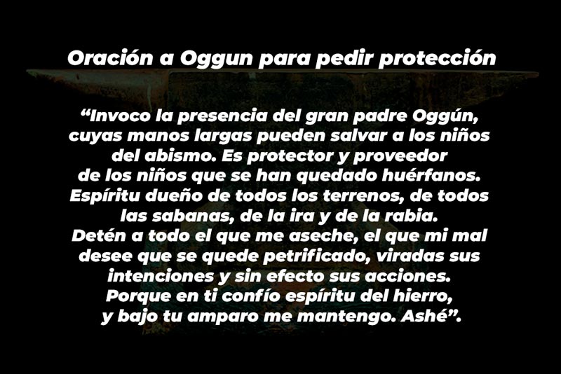 Oracion a Oggun para pedir protección