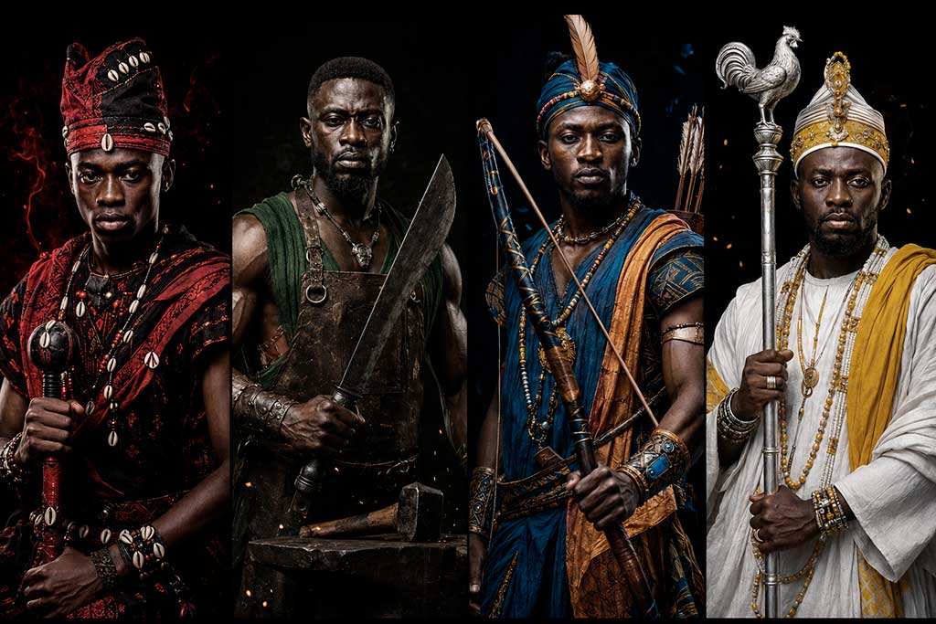 Los cuatro Orishas Guerreros